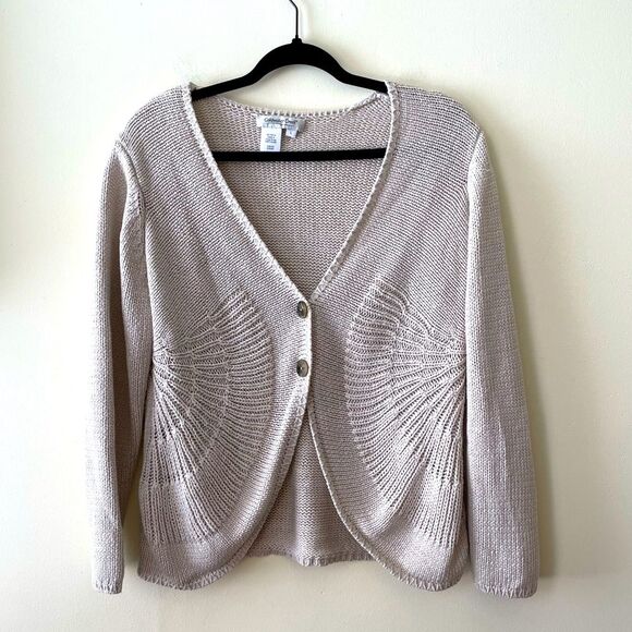 Coldwater Creek Sweaters - Coldwater Creek Chunky Knit Cardigan Women's Large Cream